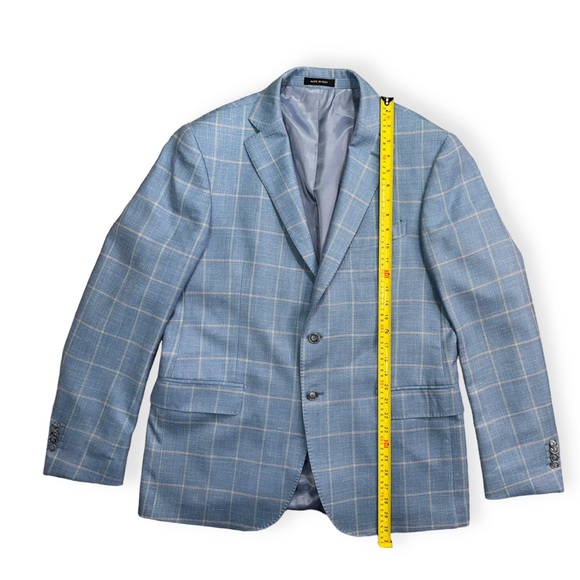 Blue Men Blazer Linen-Blend Sport Coat - Picture 7 of 13
